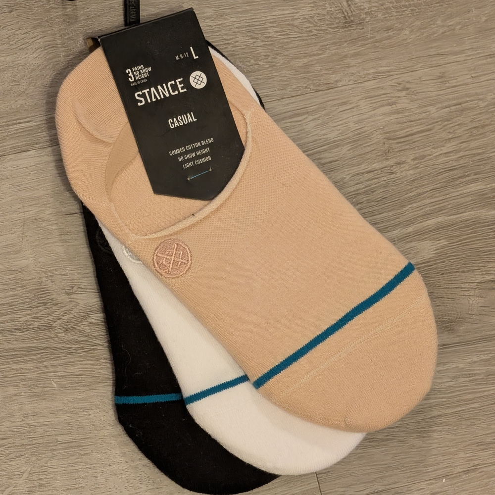 Stance Men's Icon Casual No-Show Socks - Tan, Black, White